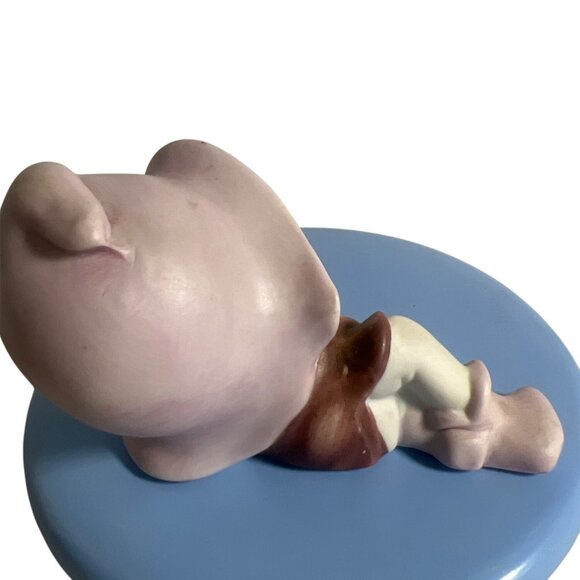 Vtg Elf Porcelain Figurine Lavender Hat  Burgundy Outfit Fairycore Gardencore - Picture 2 of 7